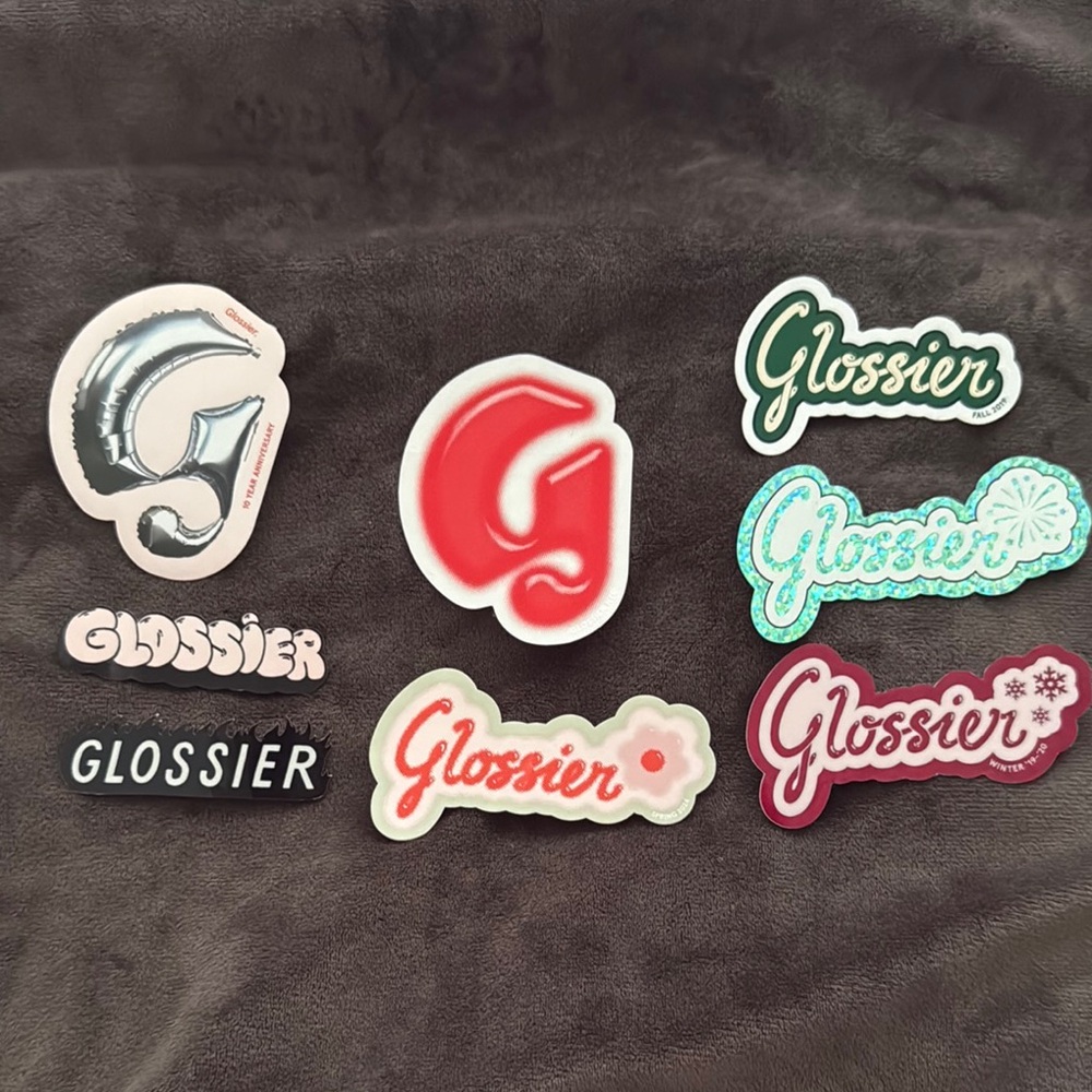 Lot of 8 Glossier Stickers